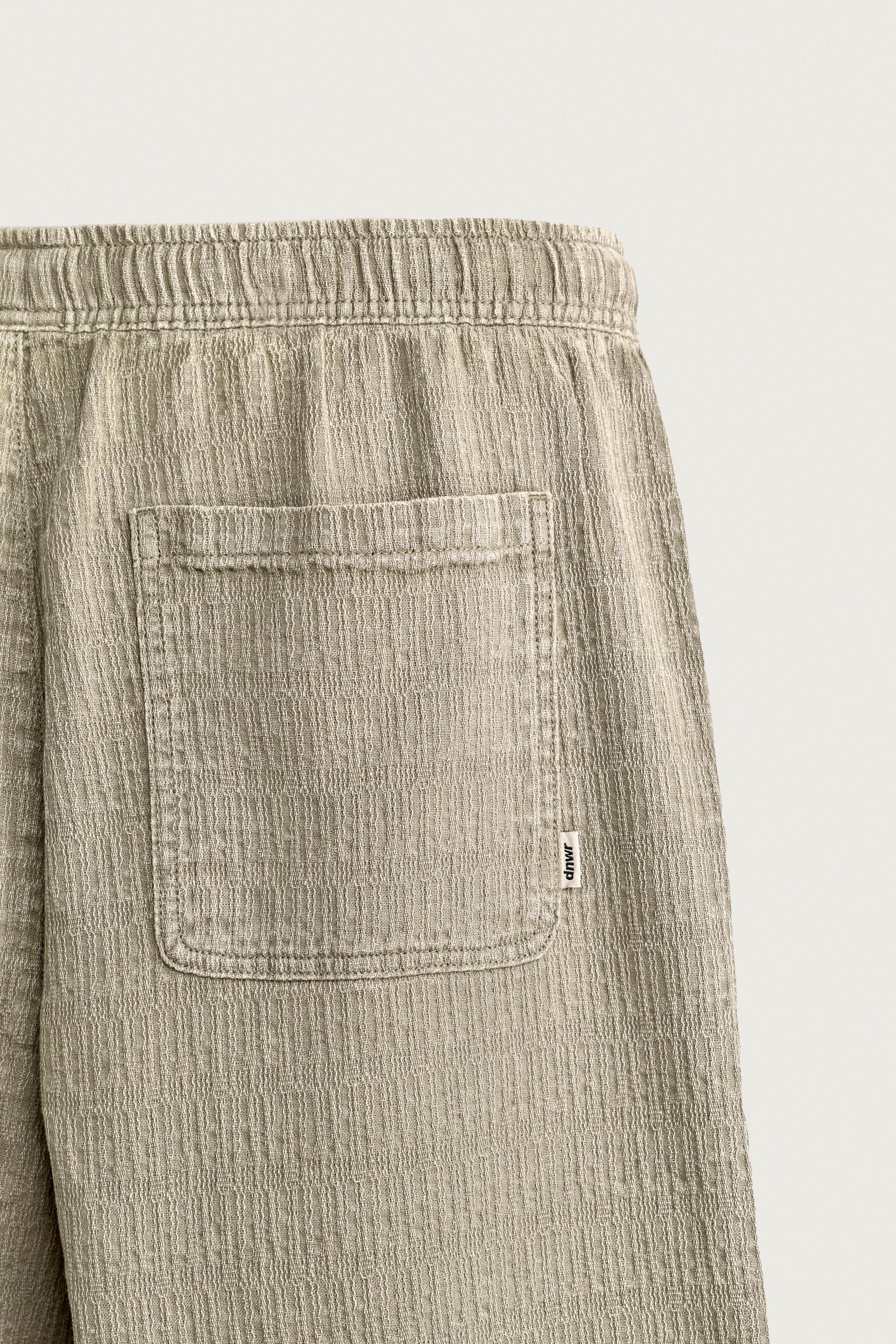 WASHED JACQUARD RELAXED FIT PANTS
